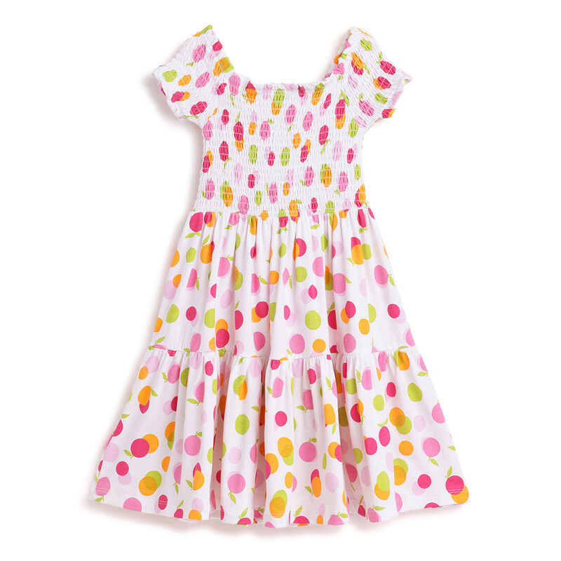 Girls Natural Printed Short Sleeve Dress image number 1